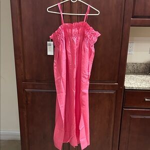 Vibrant Pink Ruffle Strap Dress